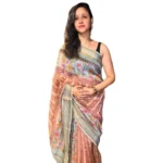 Lata Pata Striped Kalamkari Saree