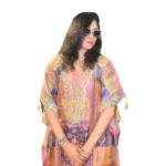 Patchwork Pattern Digital Printed Kaftan