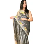 Multi-Colour Rose Jaal Saree